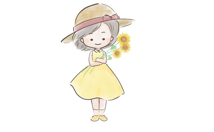 水彩風の子どもたち　３点