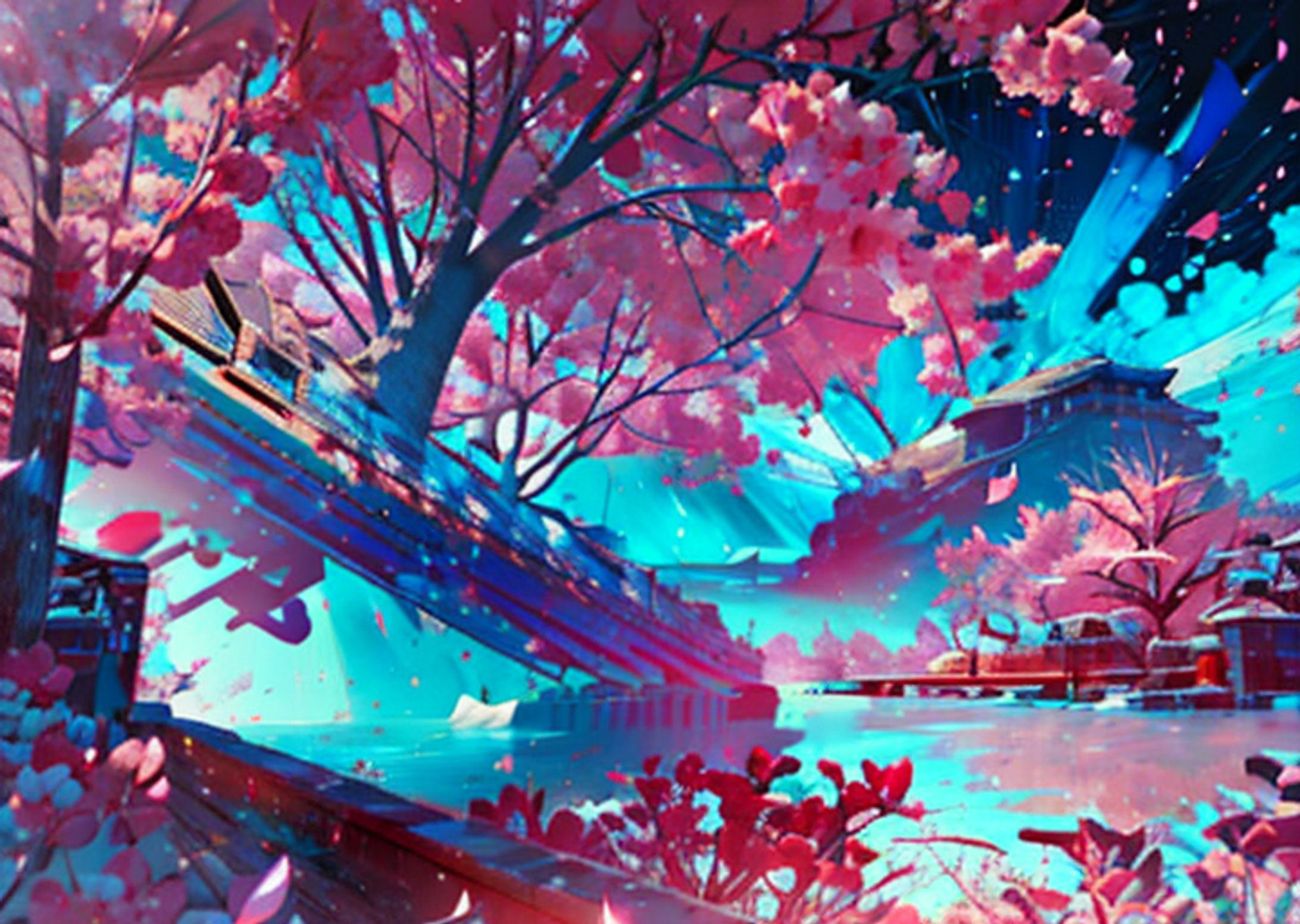 厚塗り風_近未来の桜