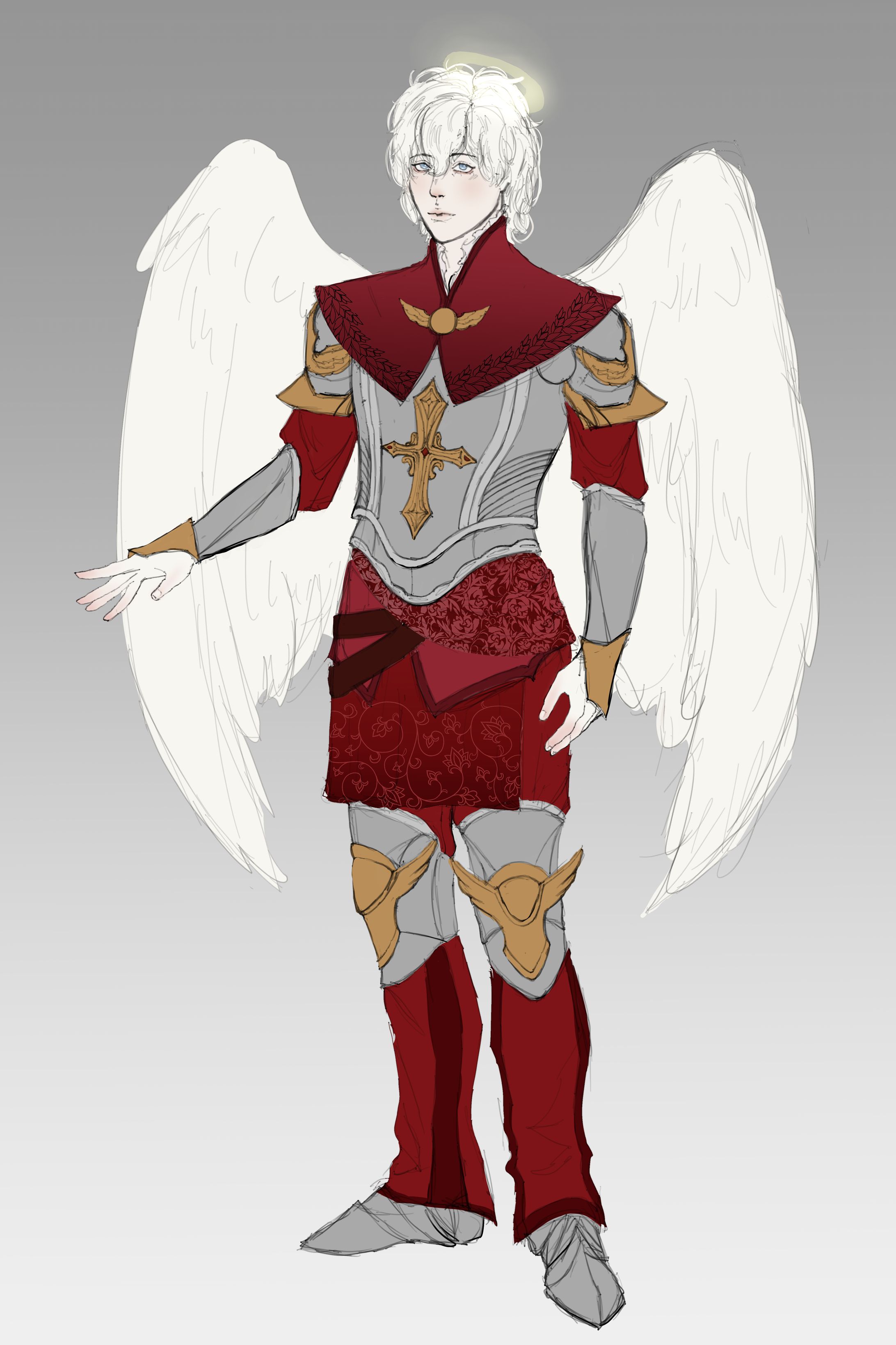Flat colored sketch - Character design Commission-1