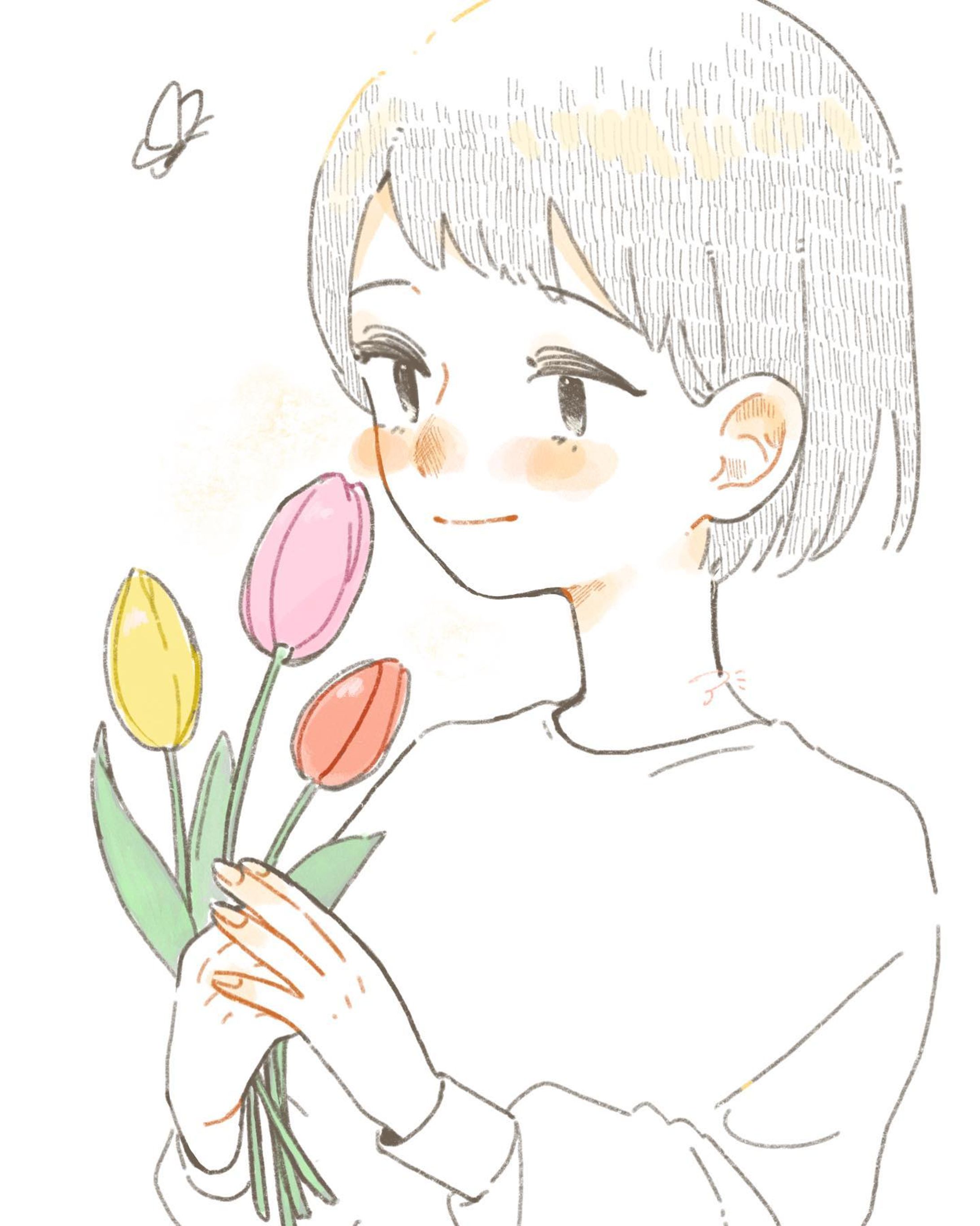 🌷
 #イラスト  #illustration  #illust  #絵  #女の子-1