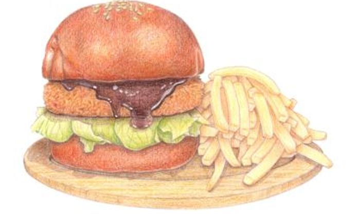メンチカツバーガーポテトセット