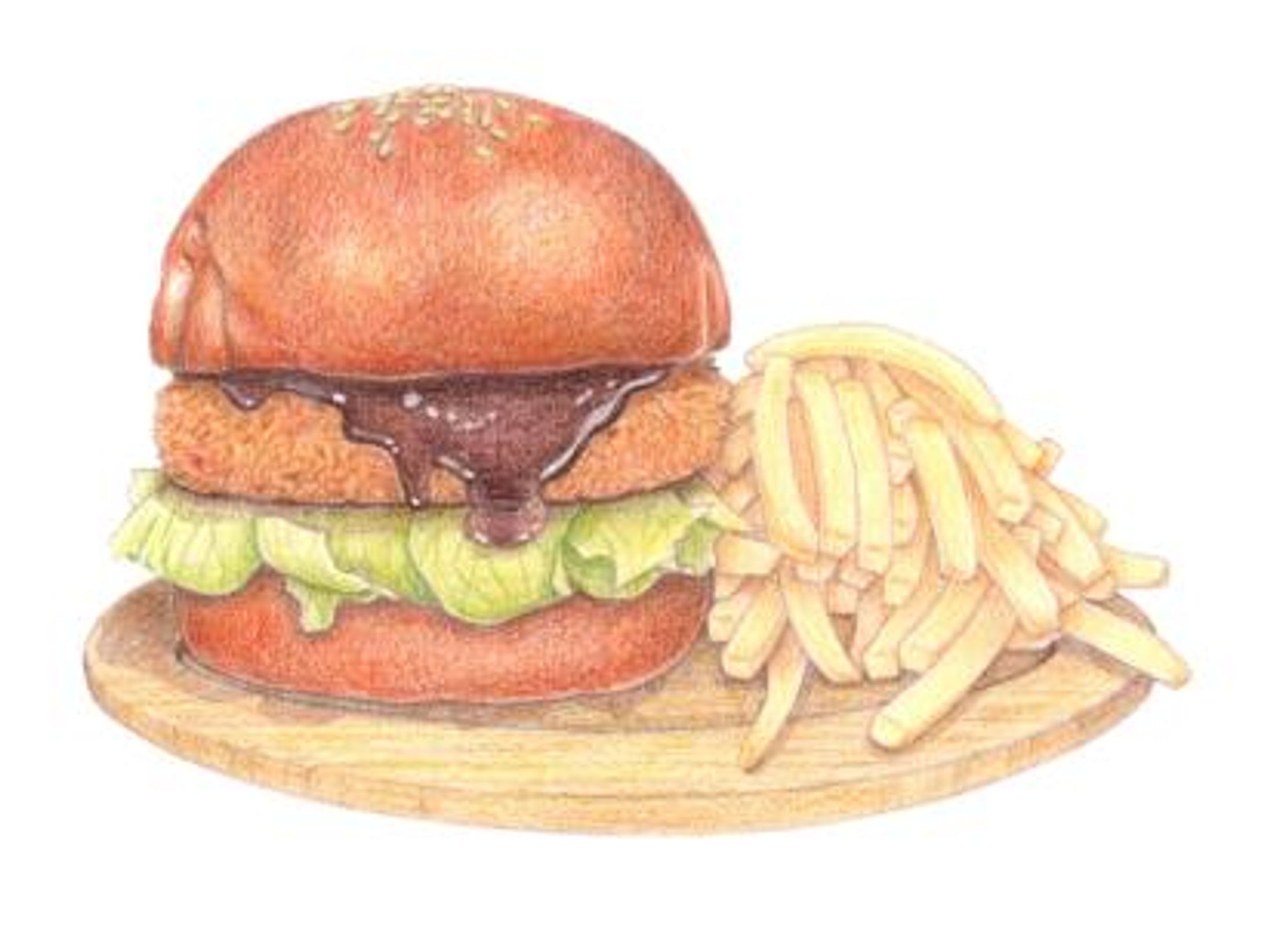 メンチカツバーガーポテトセット-1