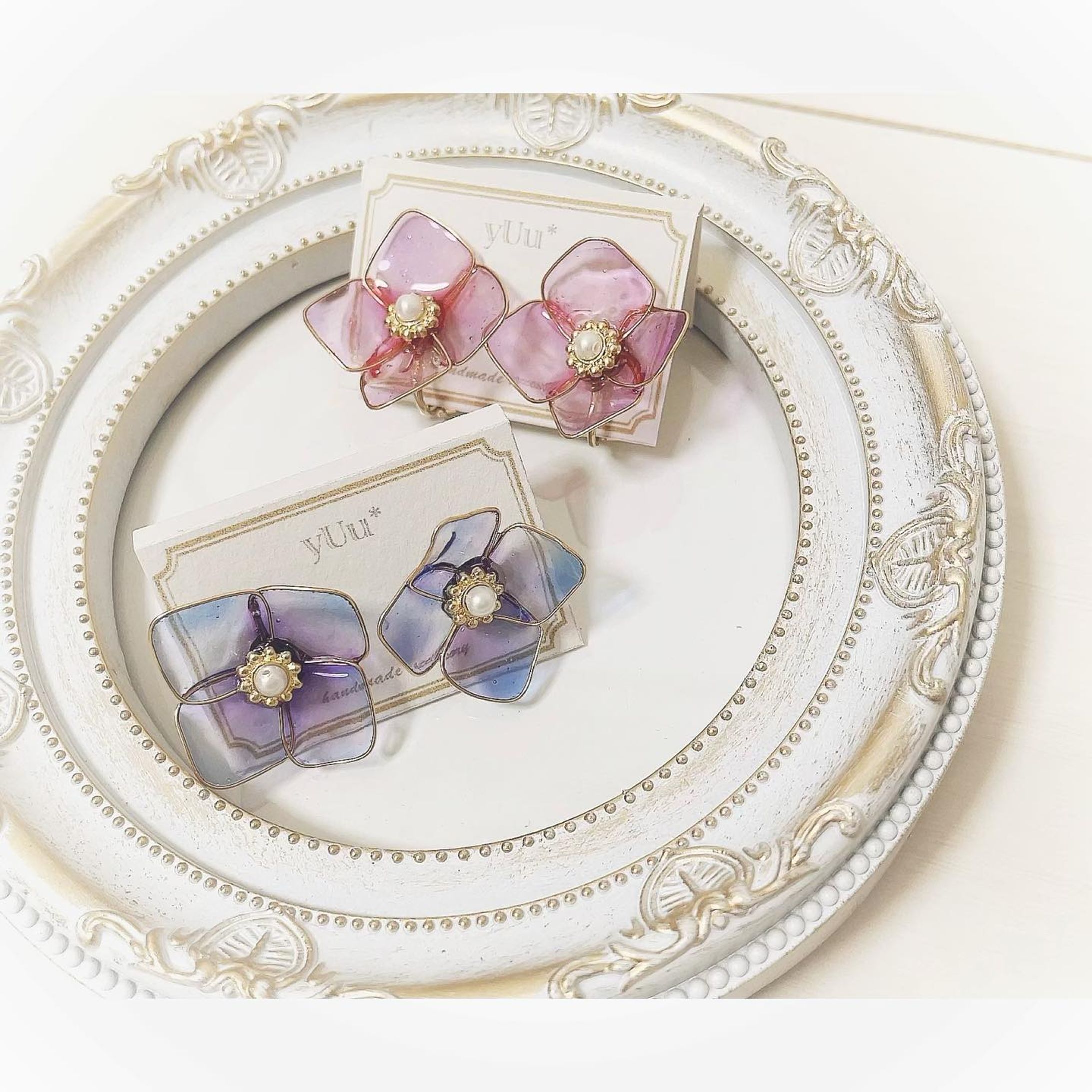 紫陽花ピアス/イヤリング-1