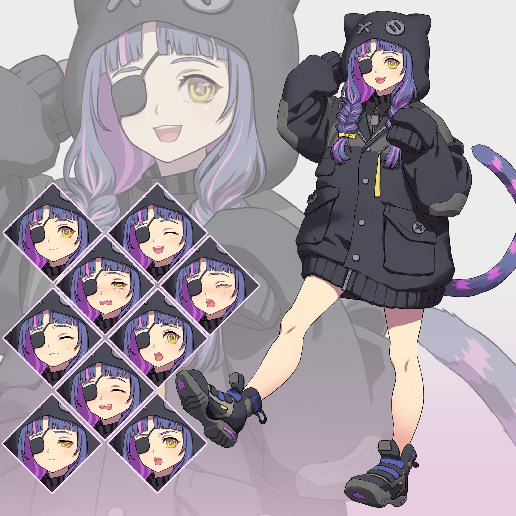 黒フード×眼帯×少女-1