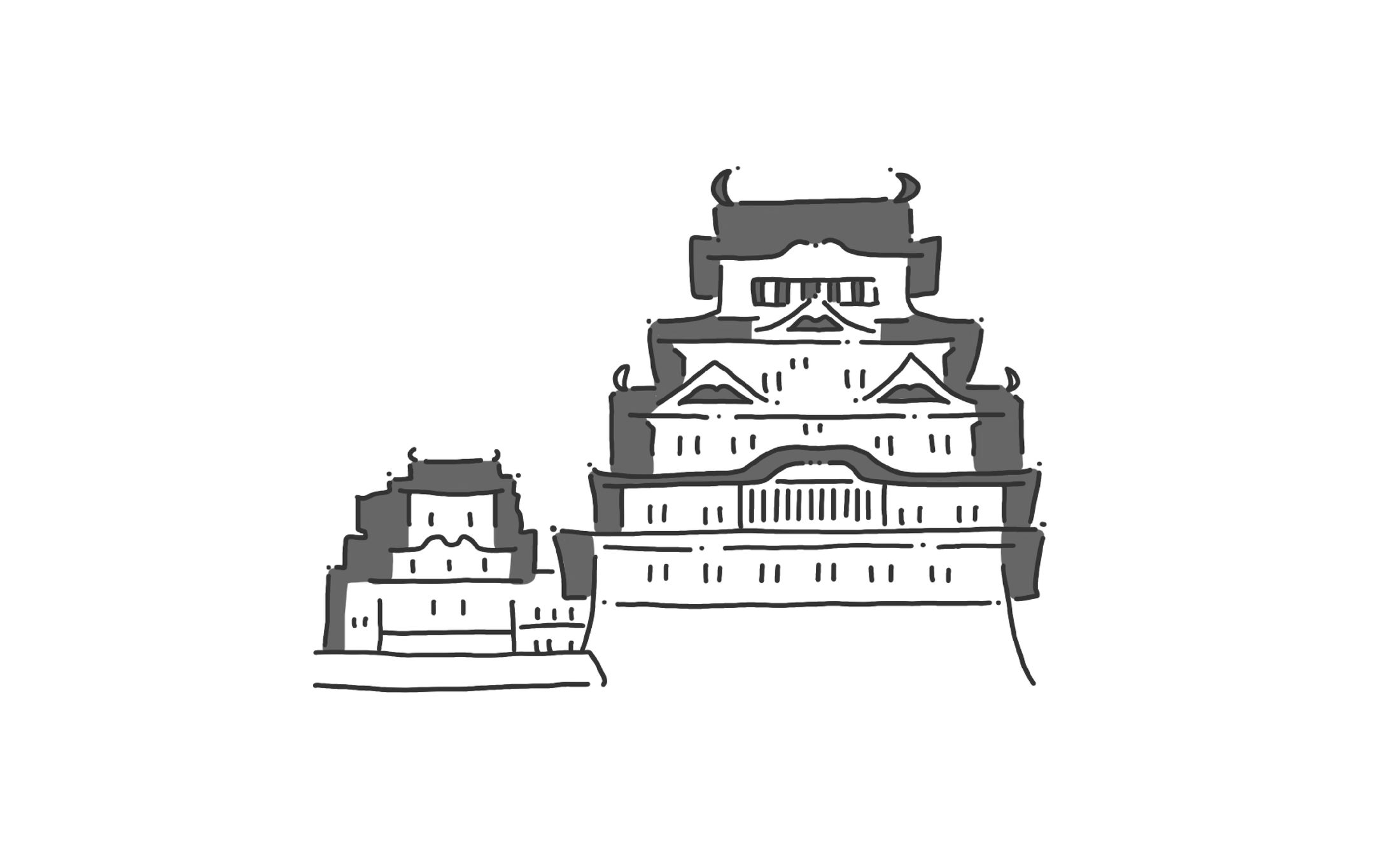 イラスト｜姫路城-1