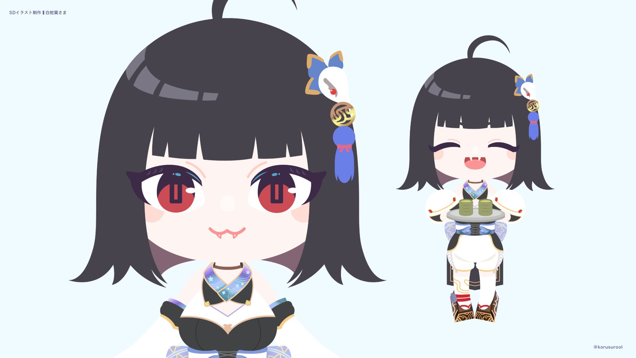 ミニキャライラスト/「白蛇霙」様-1