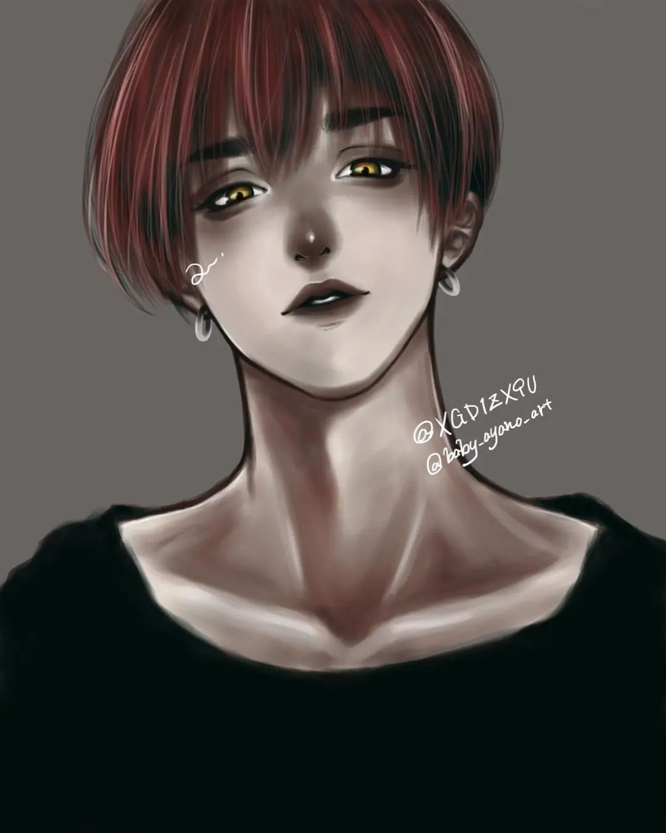 恋人はたばこです。⁡
⁡⁡
#illustration ⁡
⁡#イラストグラム ⁡
⁡#イラスト ⁡
⁡#デジタルイラスト ⁡
⁡#男の子イラスト ⁡
⁡#赤髪 ⁡
⁡#創作 ⁡
⁡⁡
⁡Twitterのフォロワーさんのラフ画をお借りして完成させました。⁡
⁡元が良かったのでとても良いオトコになりました。⁡
⁡ありがとうございます。-1