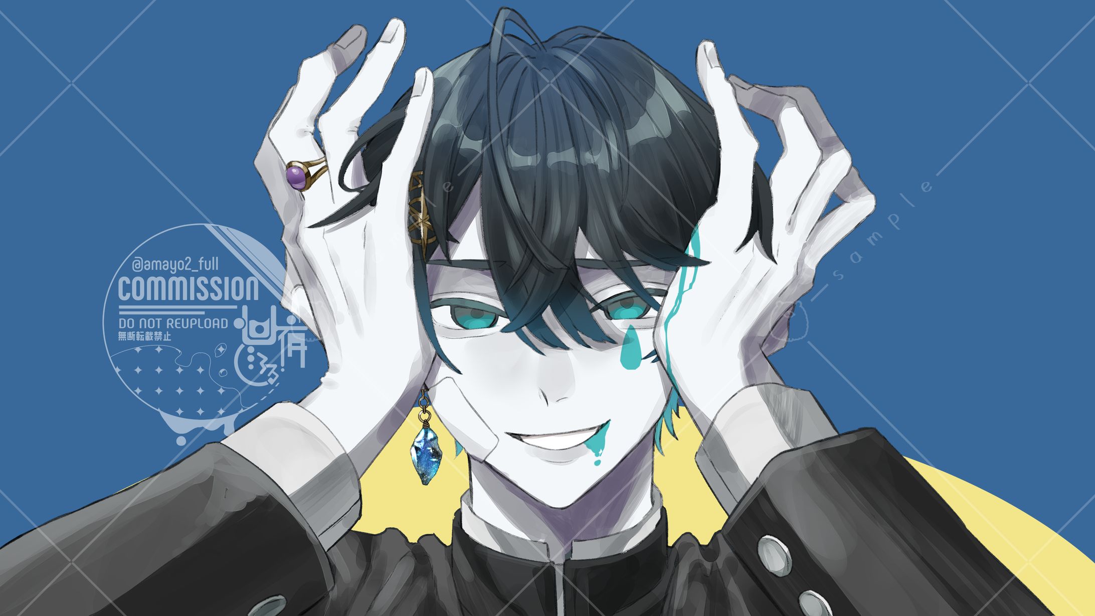 【ご依頼】楽曲「ヴィラン」歌ってみた動画サムネイラスト-1
