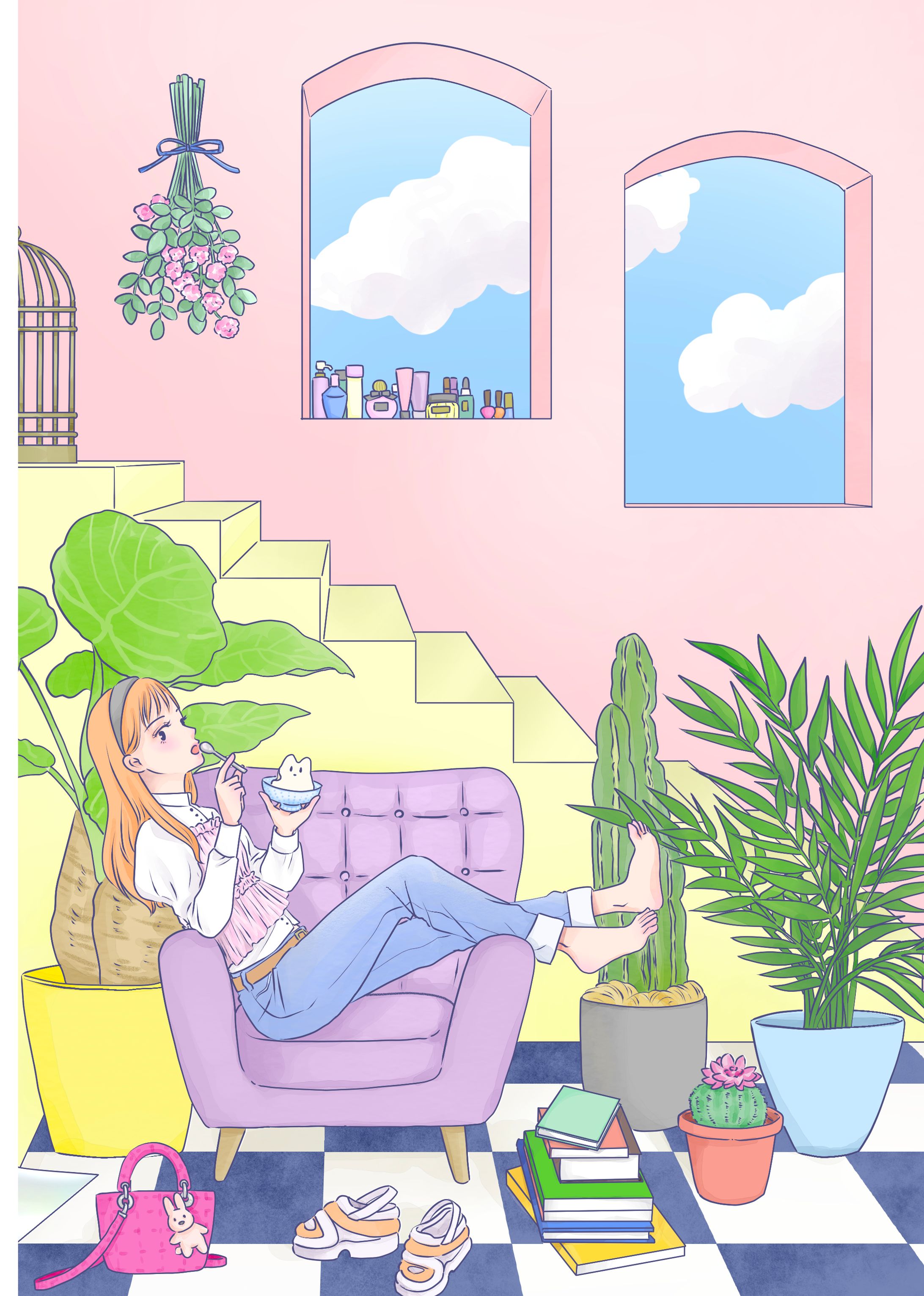 【お仕事】教育機関様 冊子用 表紙イラスト＆漫画-1