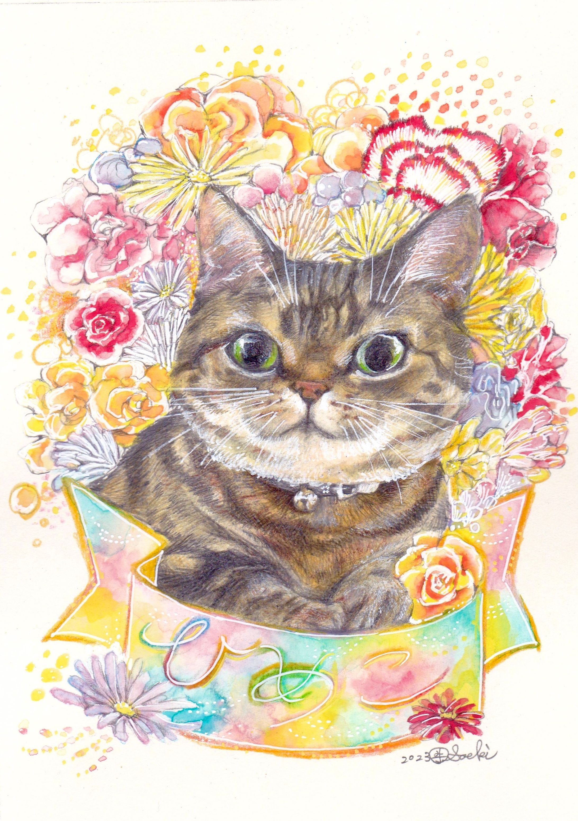 ご依頼いただいた猫の似顔絵-1