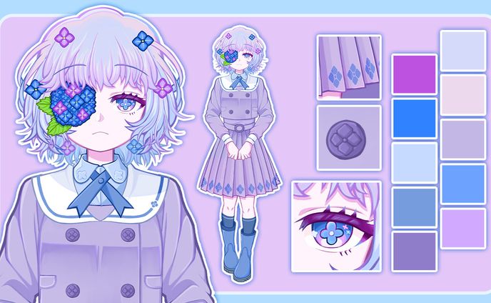 Vtuber用パーツ分けイラスト　オリジナルキャラクター