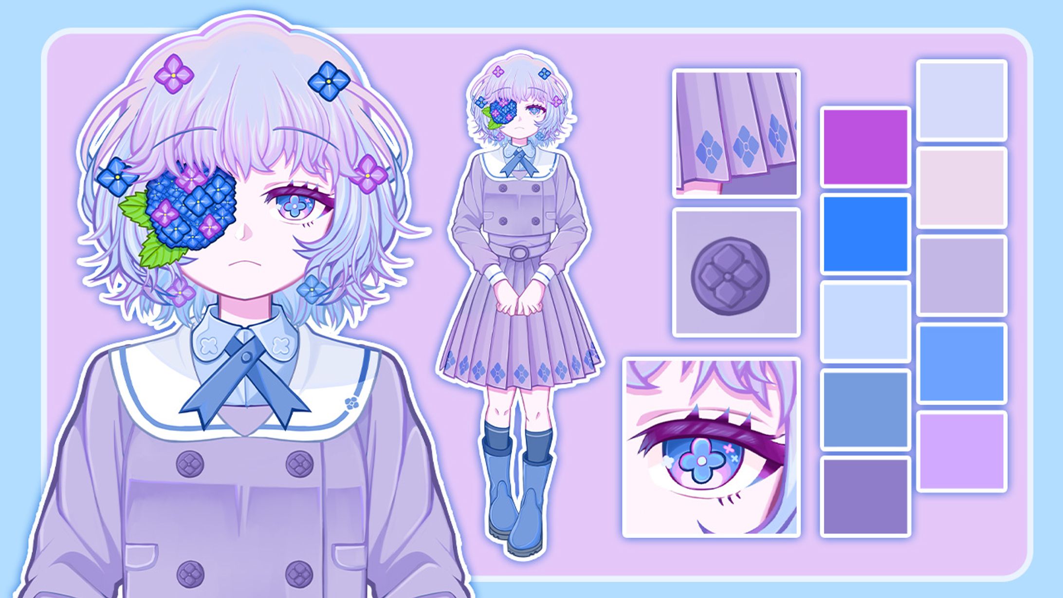 Vtuber用パーツ分けイラスト　オリジナルキャラクター-1