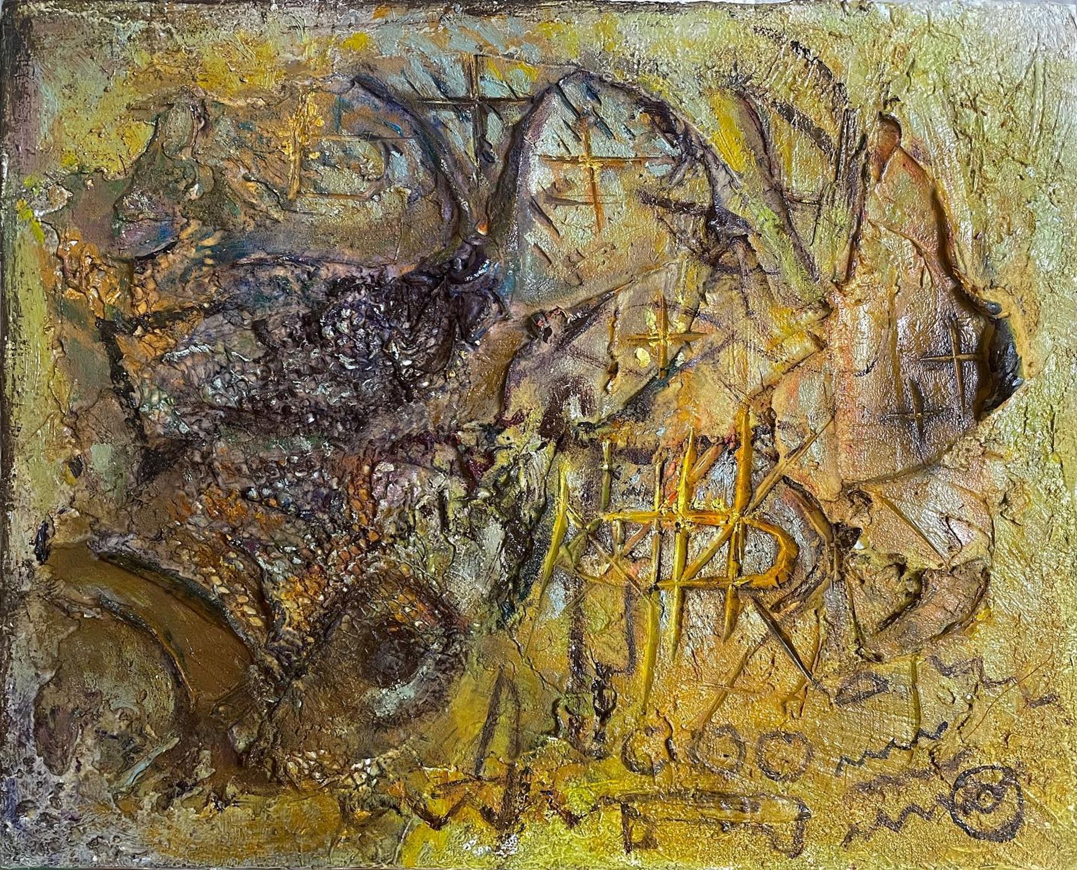 『still life〈石盤〉』

2023年　F3号（220×273mm）

#油彩画 #油絵 #art #oilpainting-1