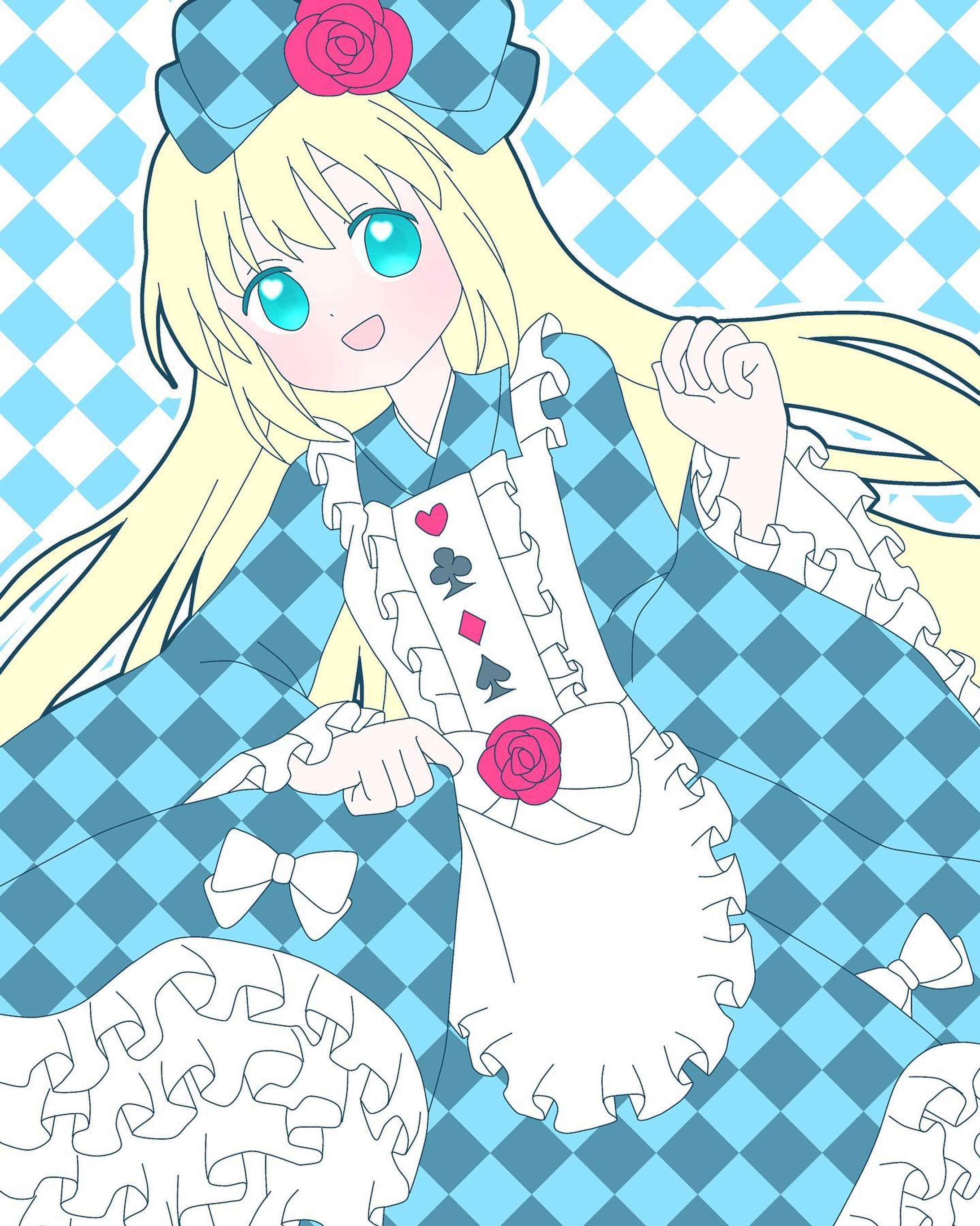 和風アリス🔹
#お絵描き　#イラスト　#illust #illustration #女の子　#オリジナル　#和ロリ　#ロリィタ　#アリス　#不思議の国のアリス　#フリル-1