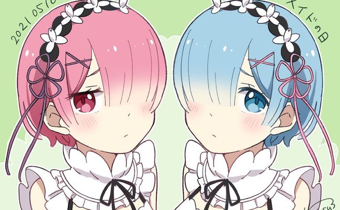 アニメ見た記念
初描きラムとレム
#reゼロから始める異世界生活 
#メイドの日