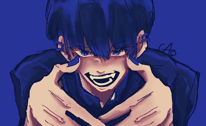 イラスト、単色