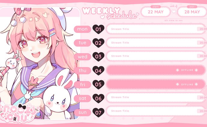 Snoozychu's Schedule
