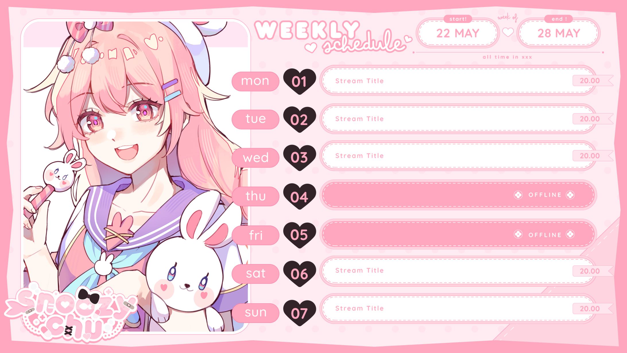 Snoozychu's Schedule-1