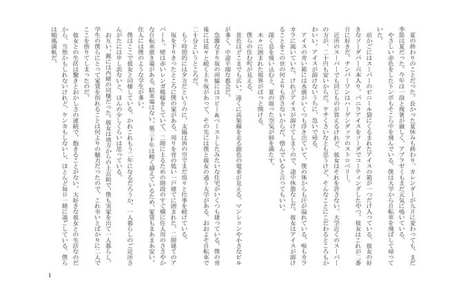 小説、同人作品