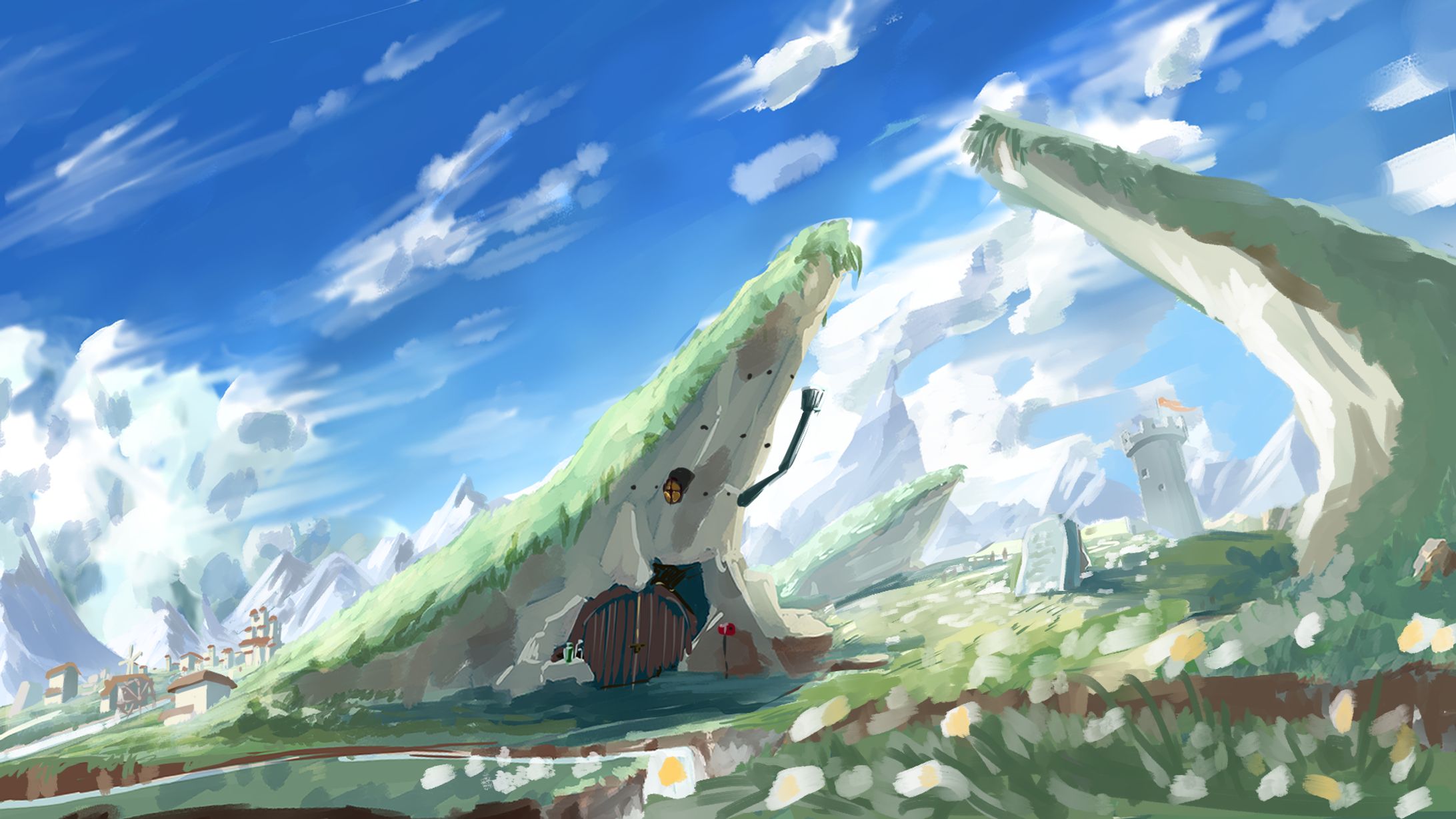 【イラスト】高原の隠れ家-1