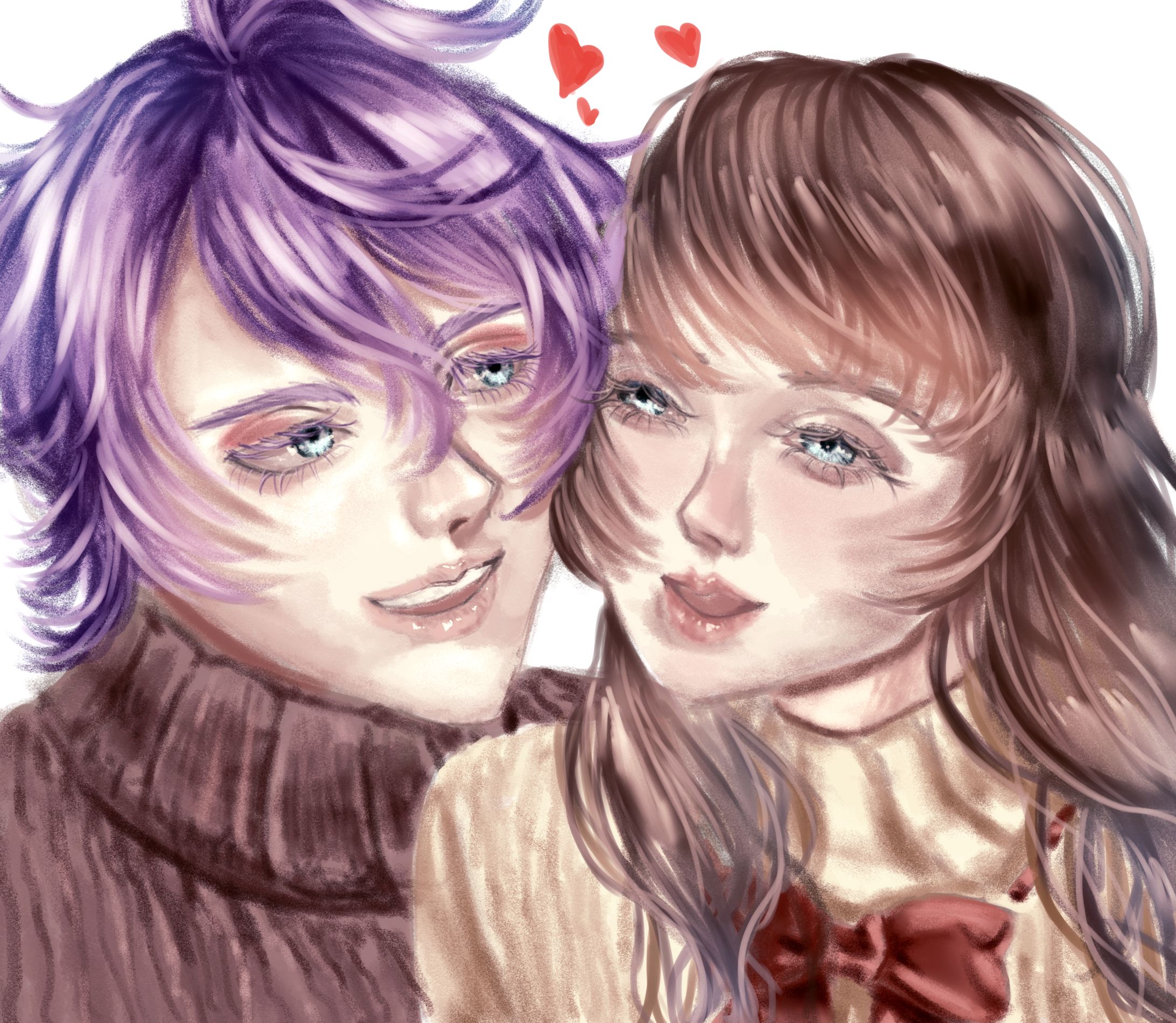 カップル　色鉛筆風-1