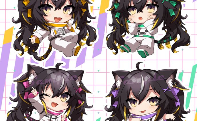 UniVIRTUAL所属　三日月ちゆるさん歌ってみたSDイラスト