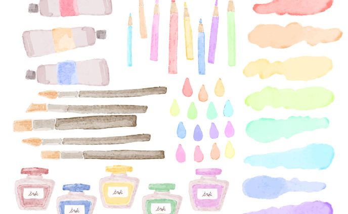 アクリル絵の具、sdイラスト