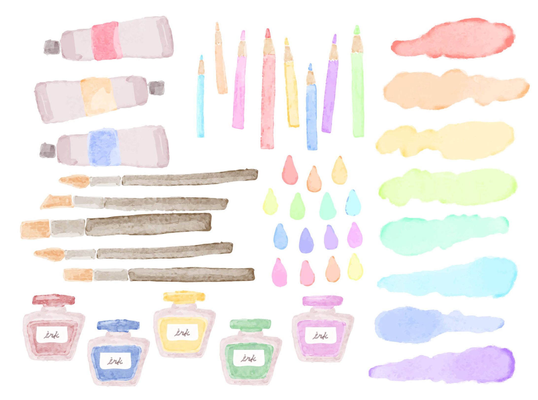 イラスト：水彩絵の具-1