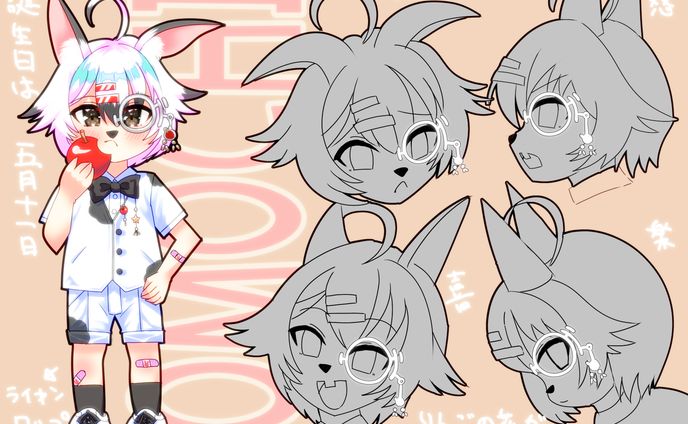 (創作) うさぎ擬人化　おもち