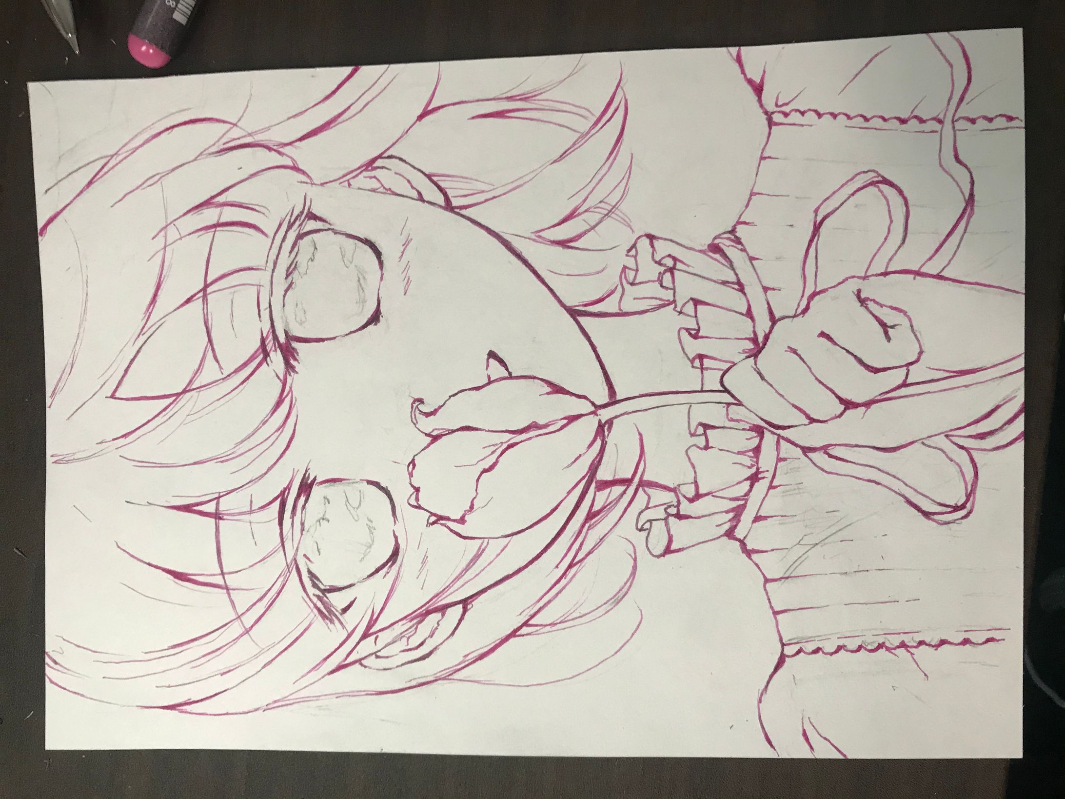 東方チルノ、線画-1