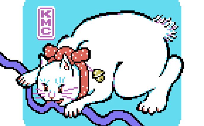 White Cat (Based on Hiroshige II Painting)