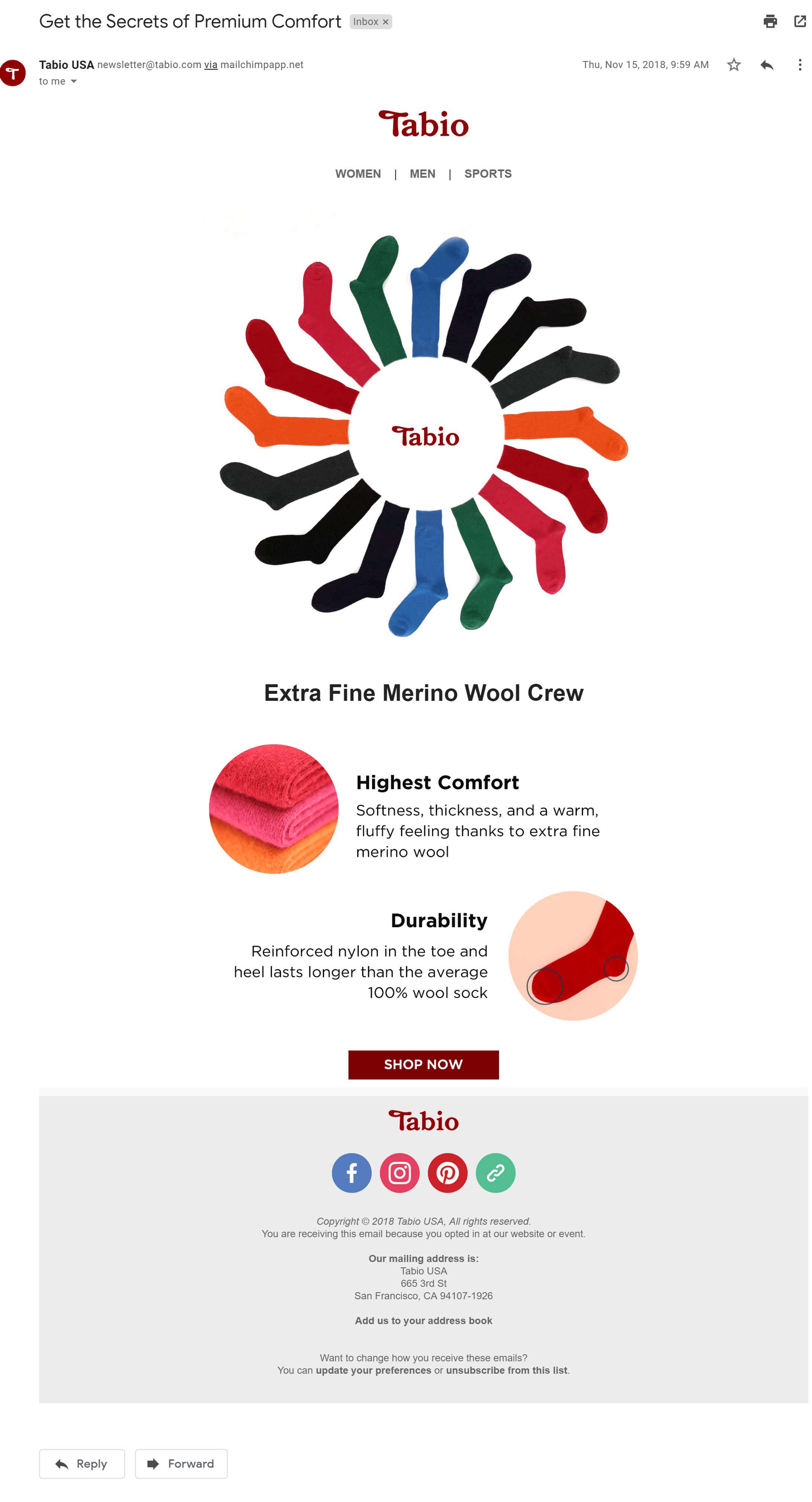 Tabio Newsletter Copywriting 2018-19-1