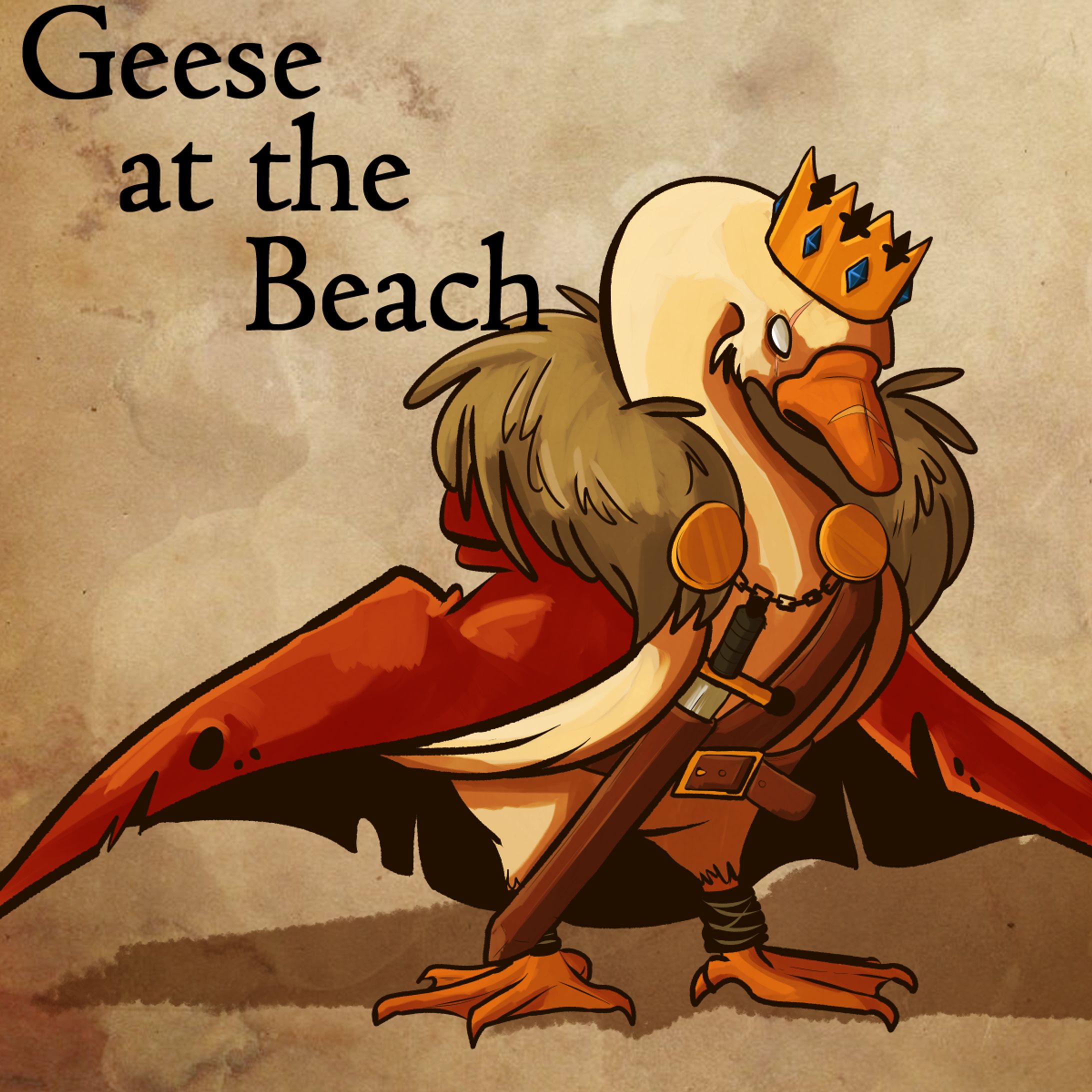 "geese at the beach" game cover commission-1