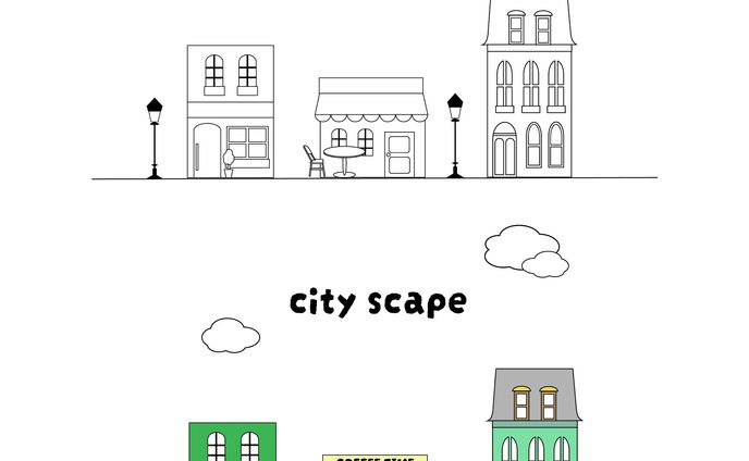 街並みイラスト（ストックイラスト）
