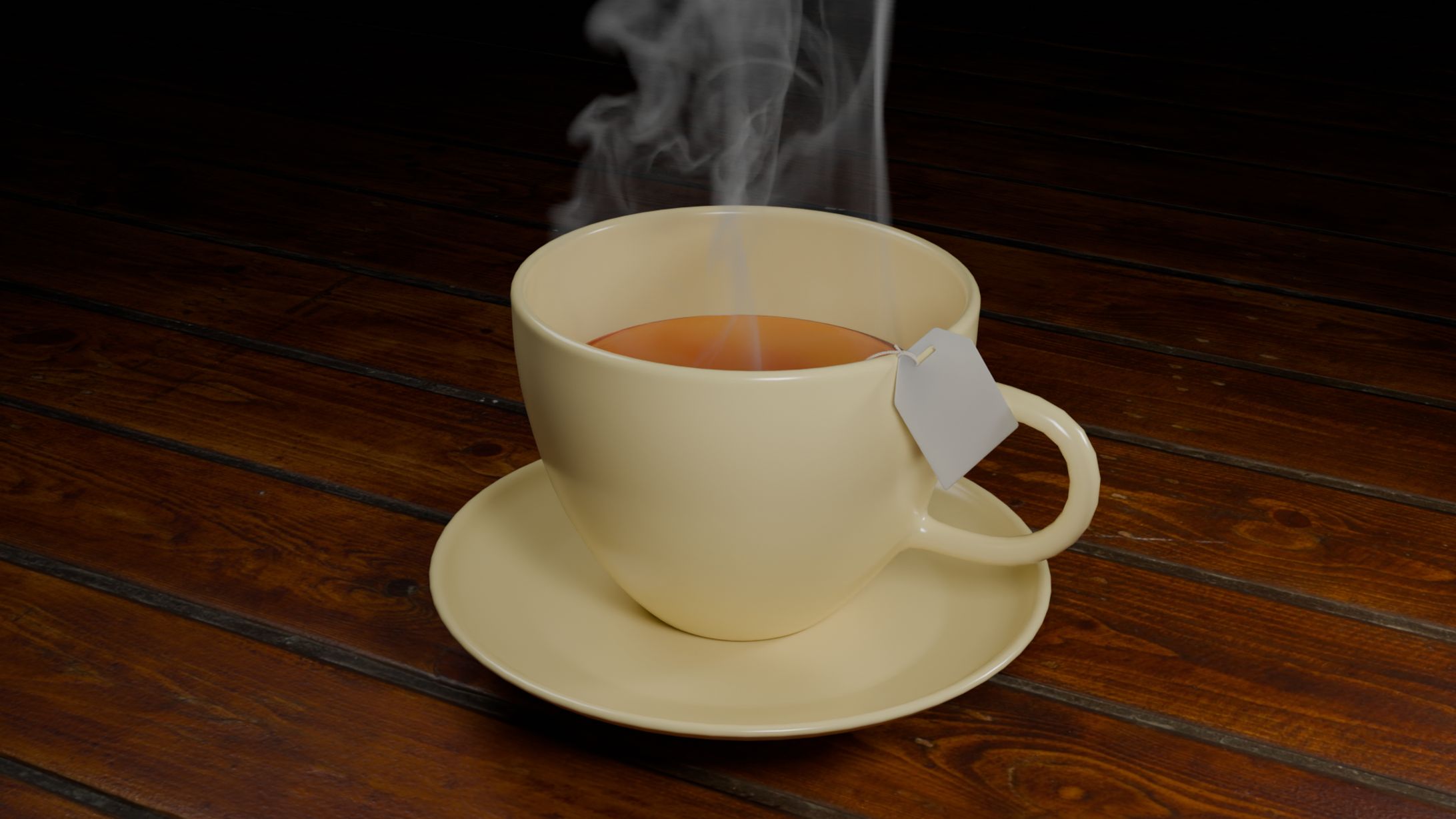 湯気を出すティーカップ-1