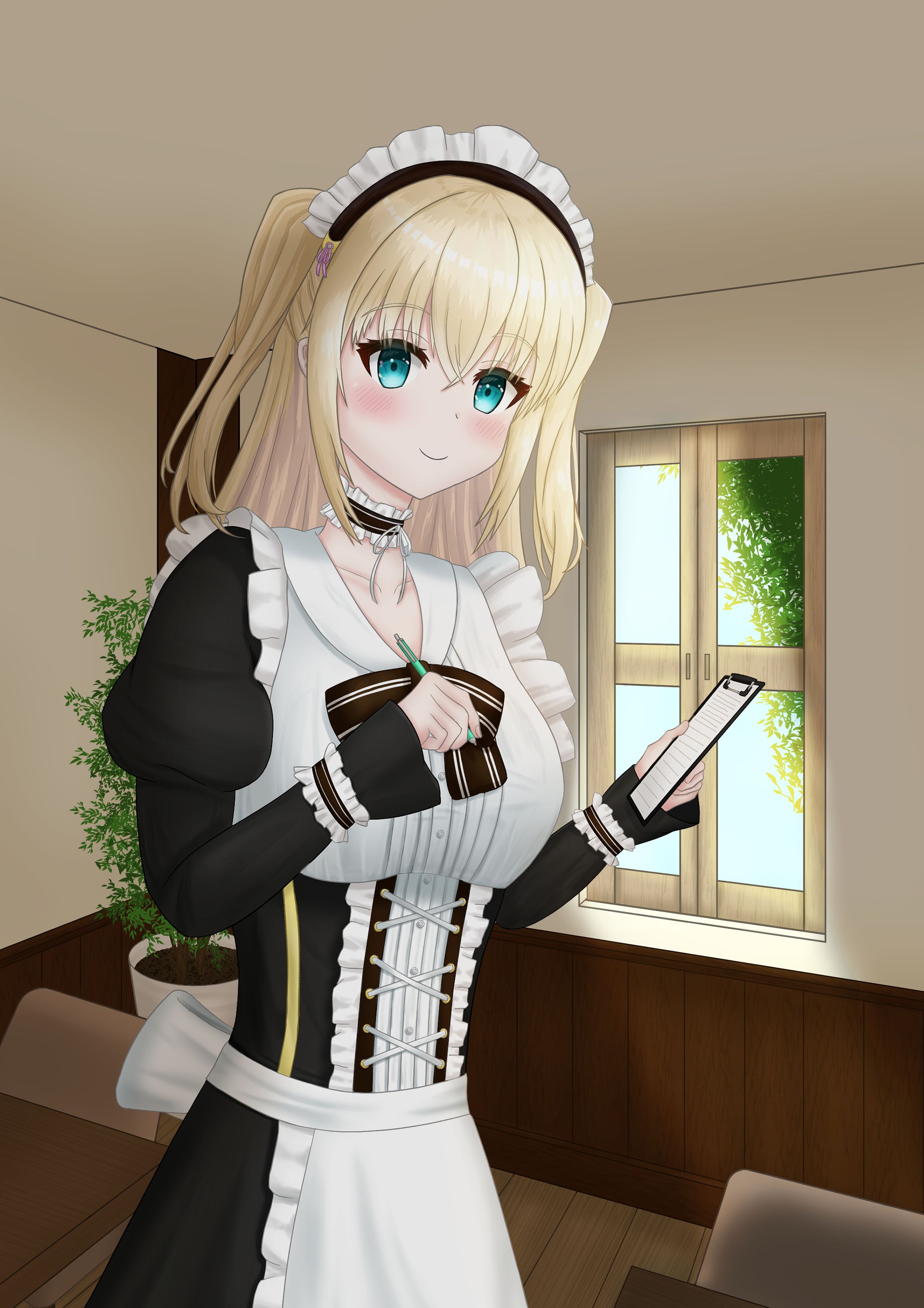 落ち着きのある喫茶店のメイドさん-1