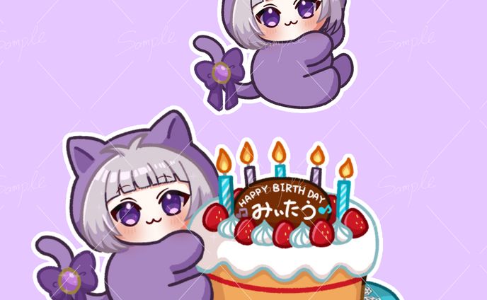 【commission】みぃたう様  デフォルメイラスト(2頭身)