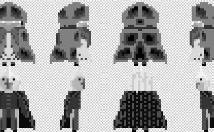 Pixel Character concept prim + prospero