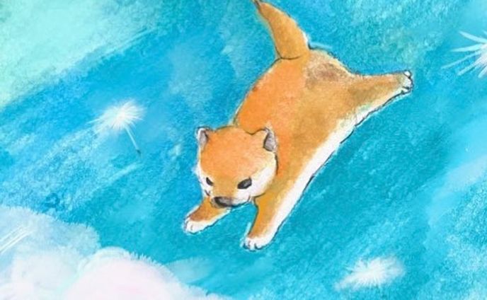 わたげでふわふわ飛んでく子柴

 #イラスト
 #子柴
 #水彩
 #柴犬
 #おえかきぐらむ 
 #水彩イラスト
