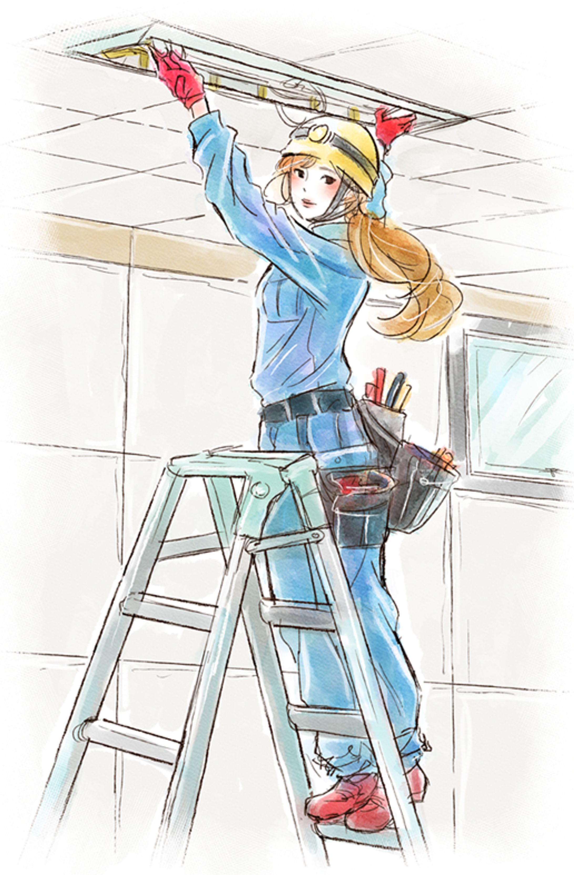 【お仕事】はたらく女子イラスト１-1