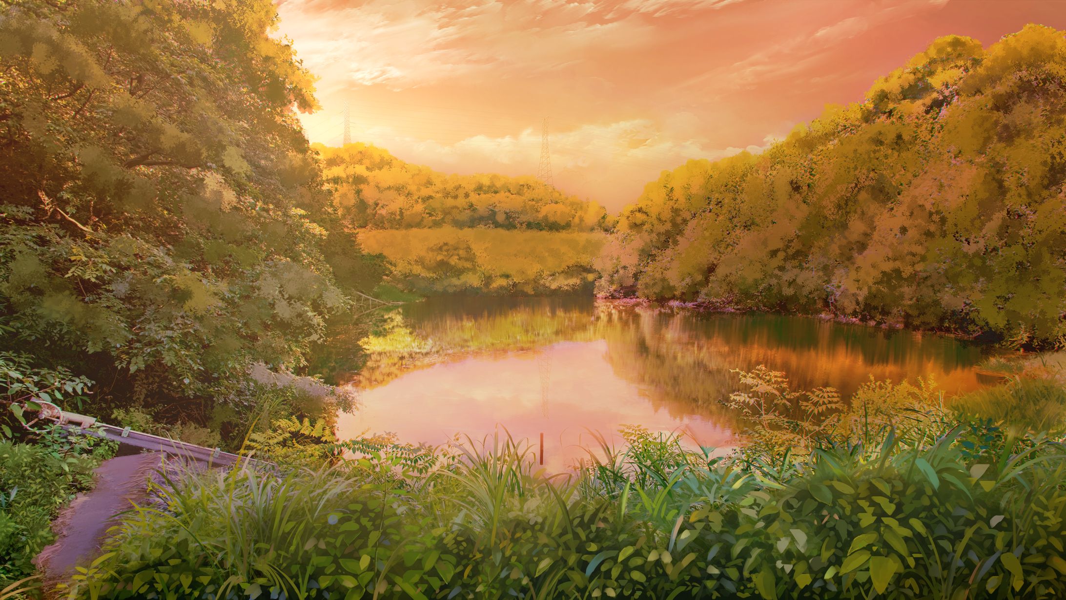 背景差分 泉 夕方-1