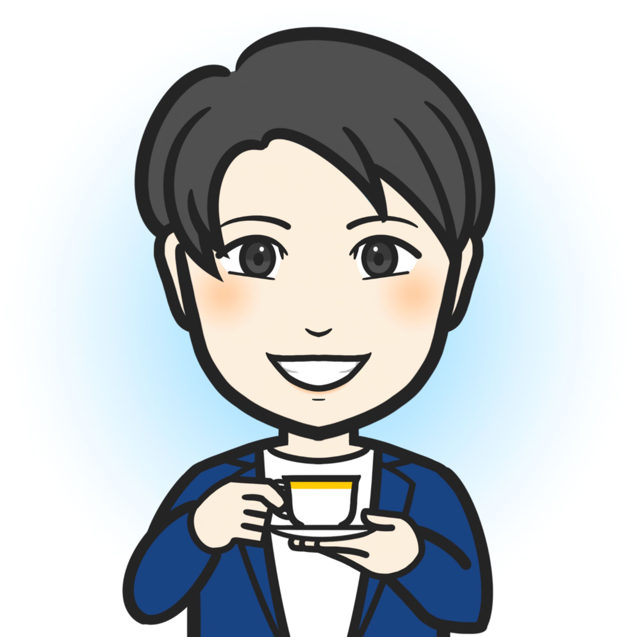 ビジネス似顔絵★カフェオーナー（SNSアイコン）-1