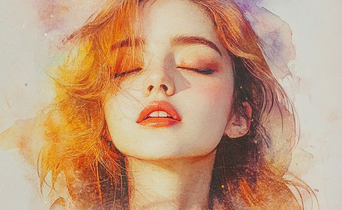 等身イラスト、水彩画