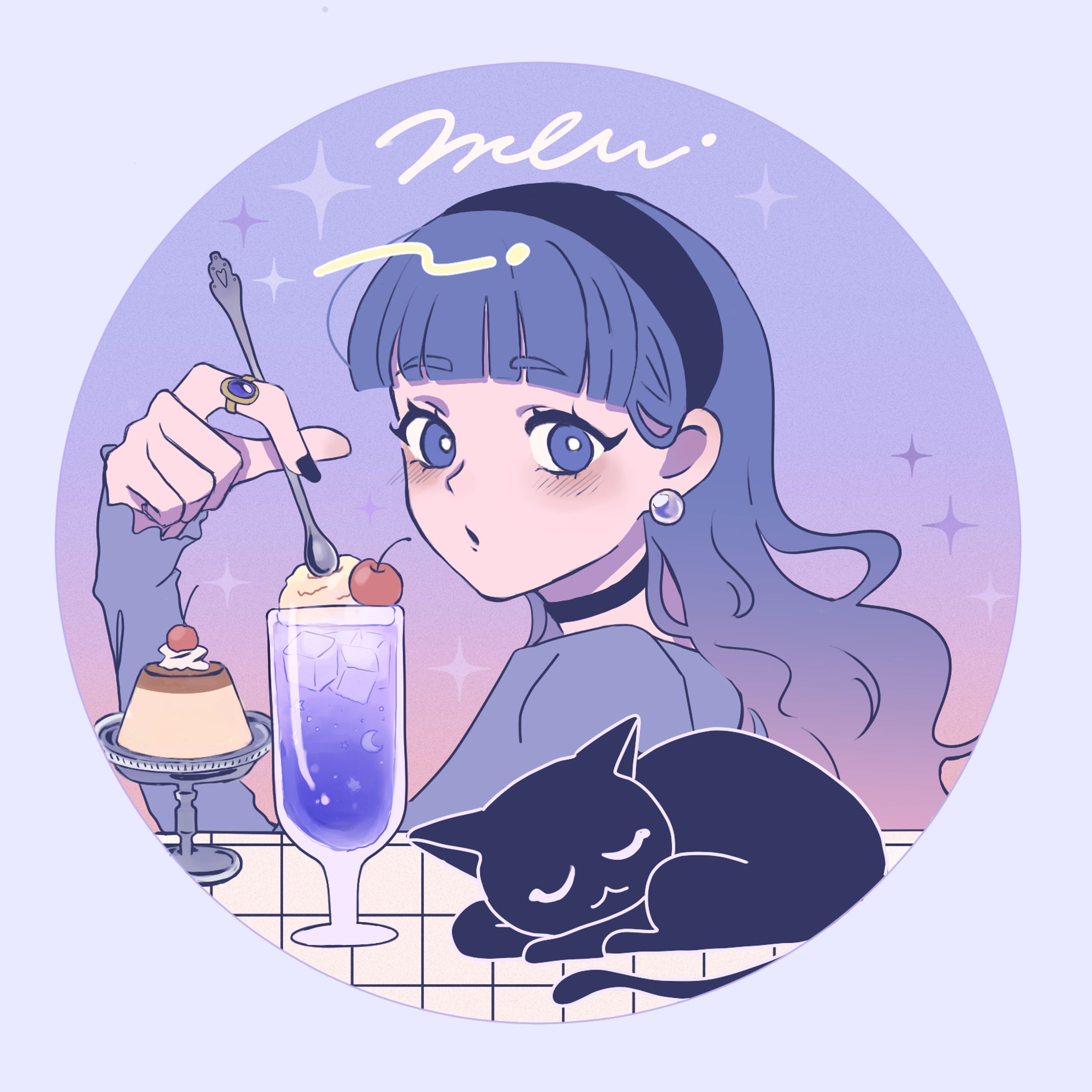 喫茶mew×ミキ　コラボドリンクステッカー-1