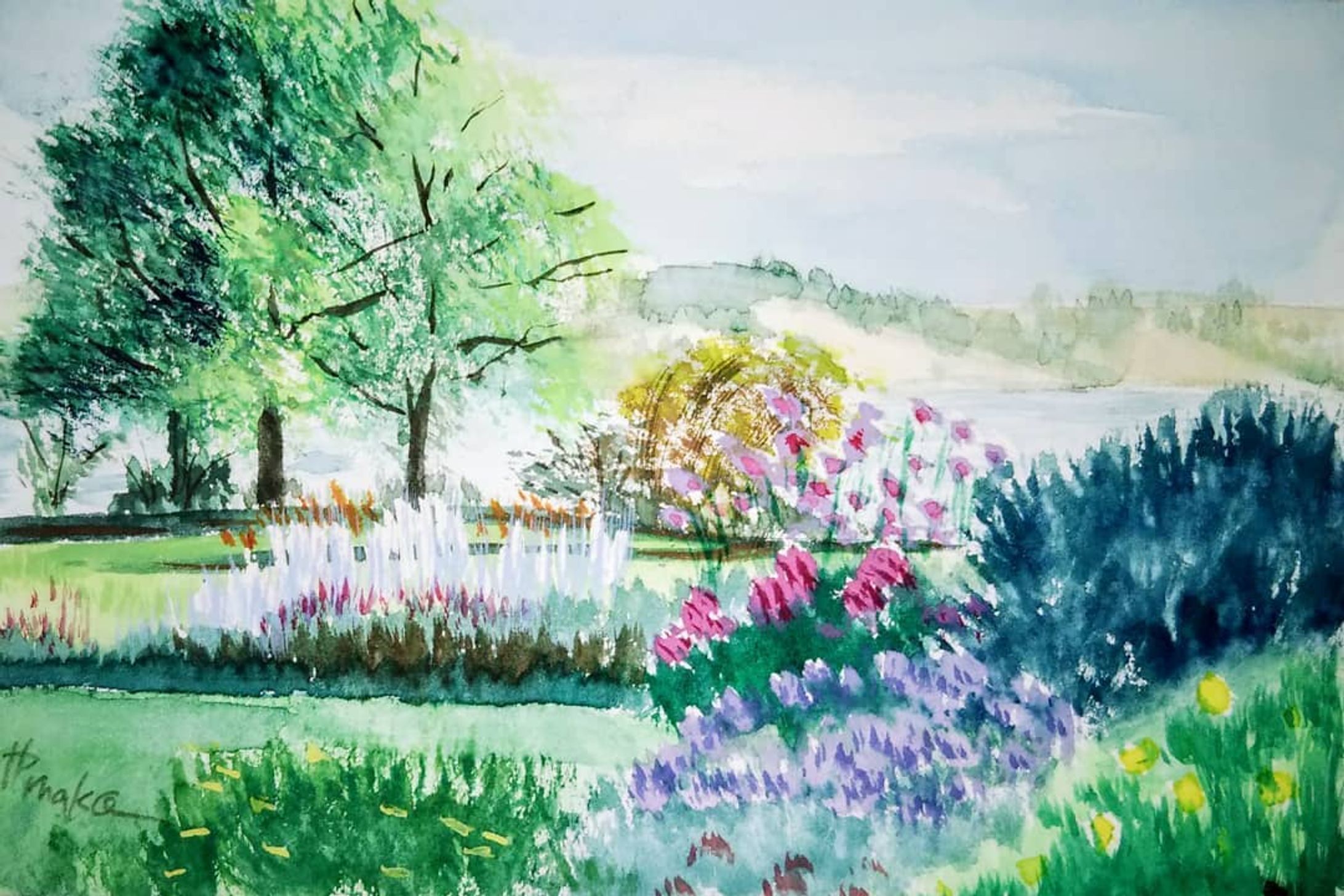 以前旅したデンマークの風景
#水彩画
#デンマーク
#旅スケッチ-1