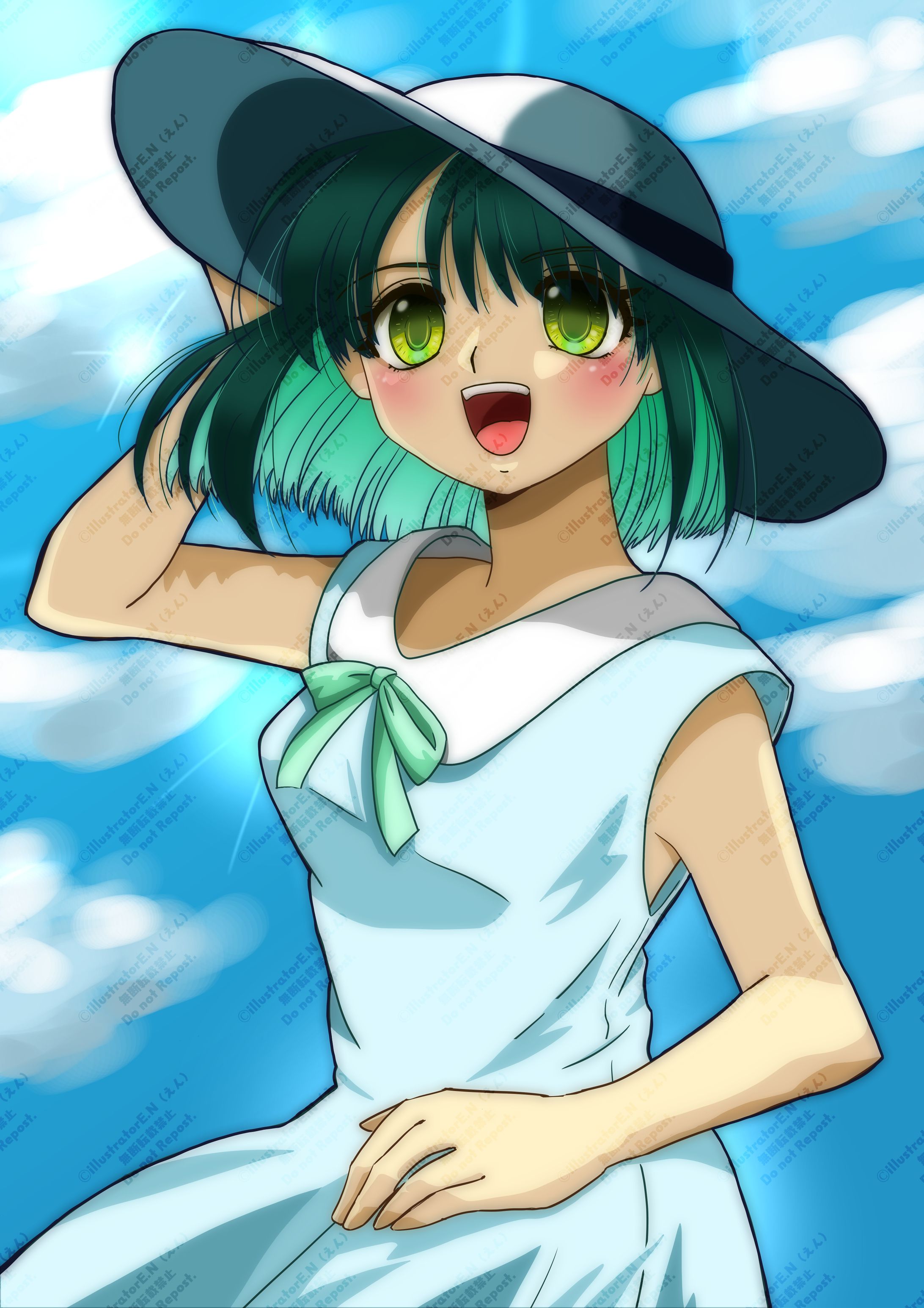 夏服の少女（Twitterヘッダー用）-1