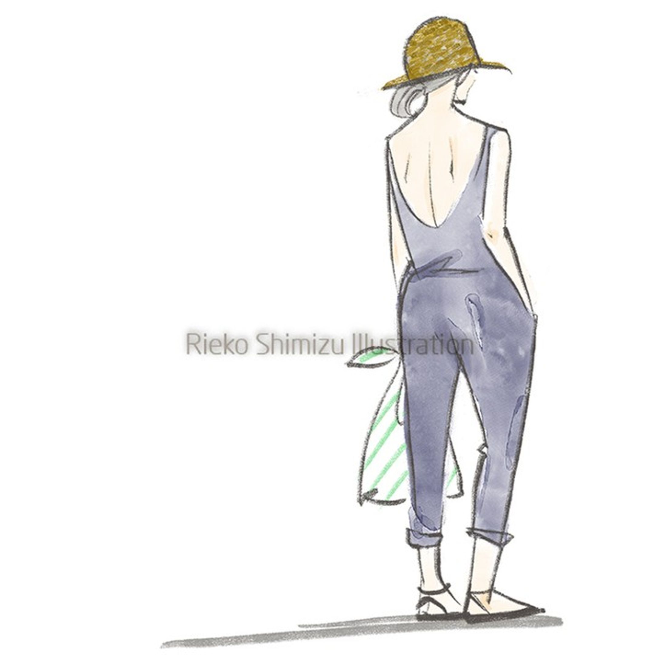 コンビニに行く格好良い女性_オリジナル-1
