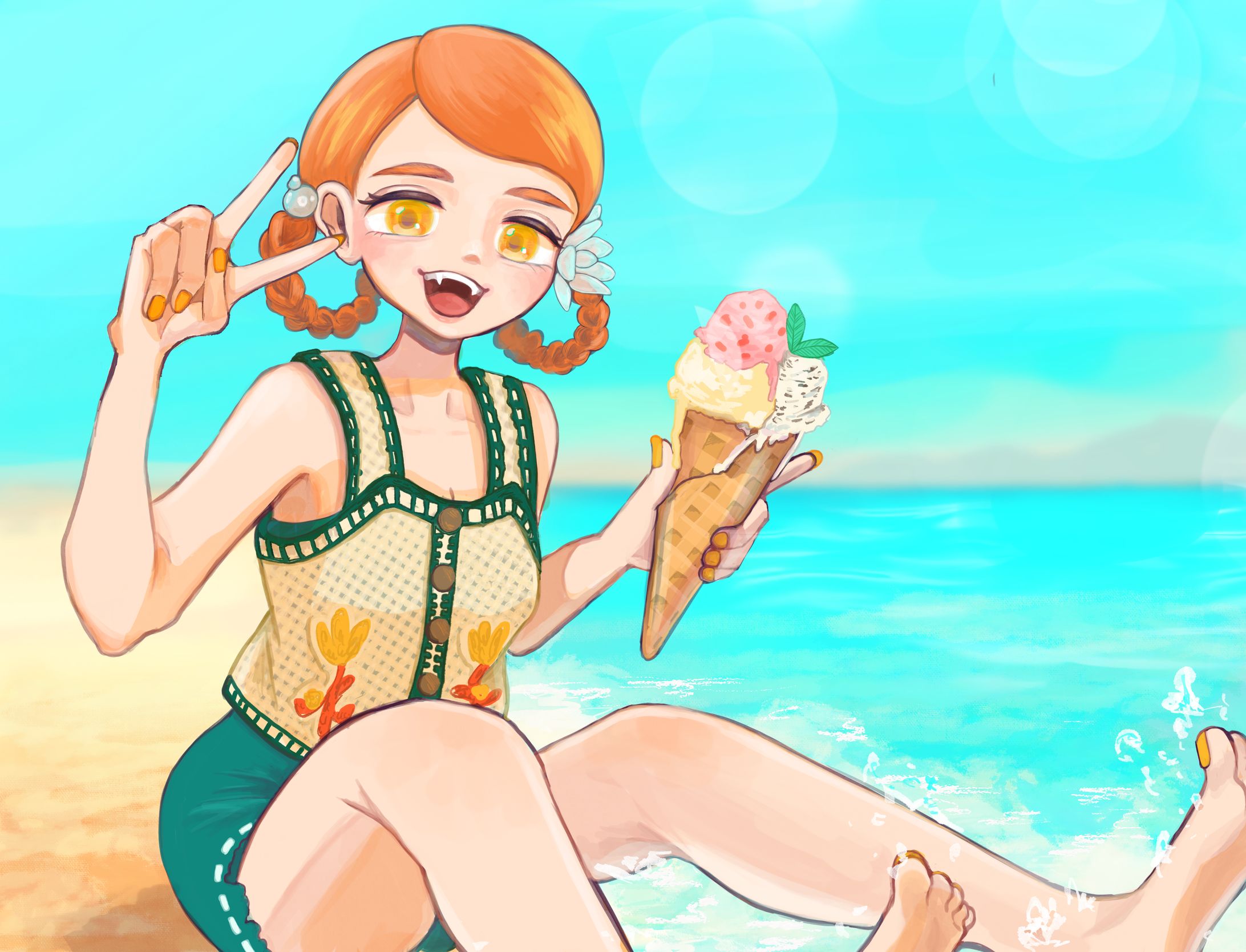 GENSEKI主催「さいとうなおき先生の”縛り”イラコン」応募作品｜Healthy Summer-1