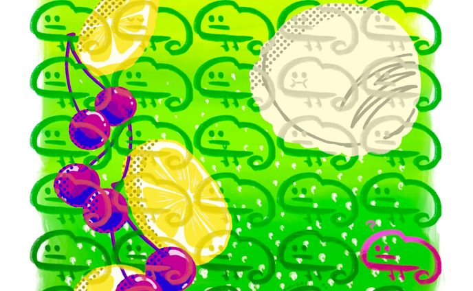 2023年アンソロジーカレンダー用　「メロンソーダとカメレオン」