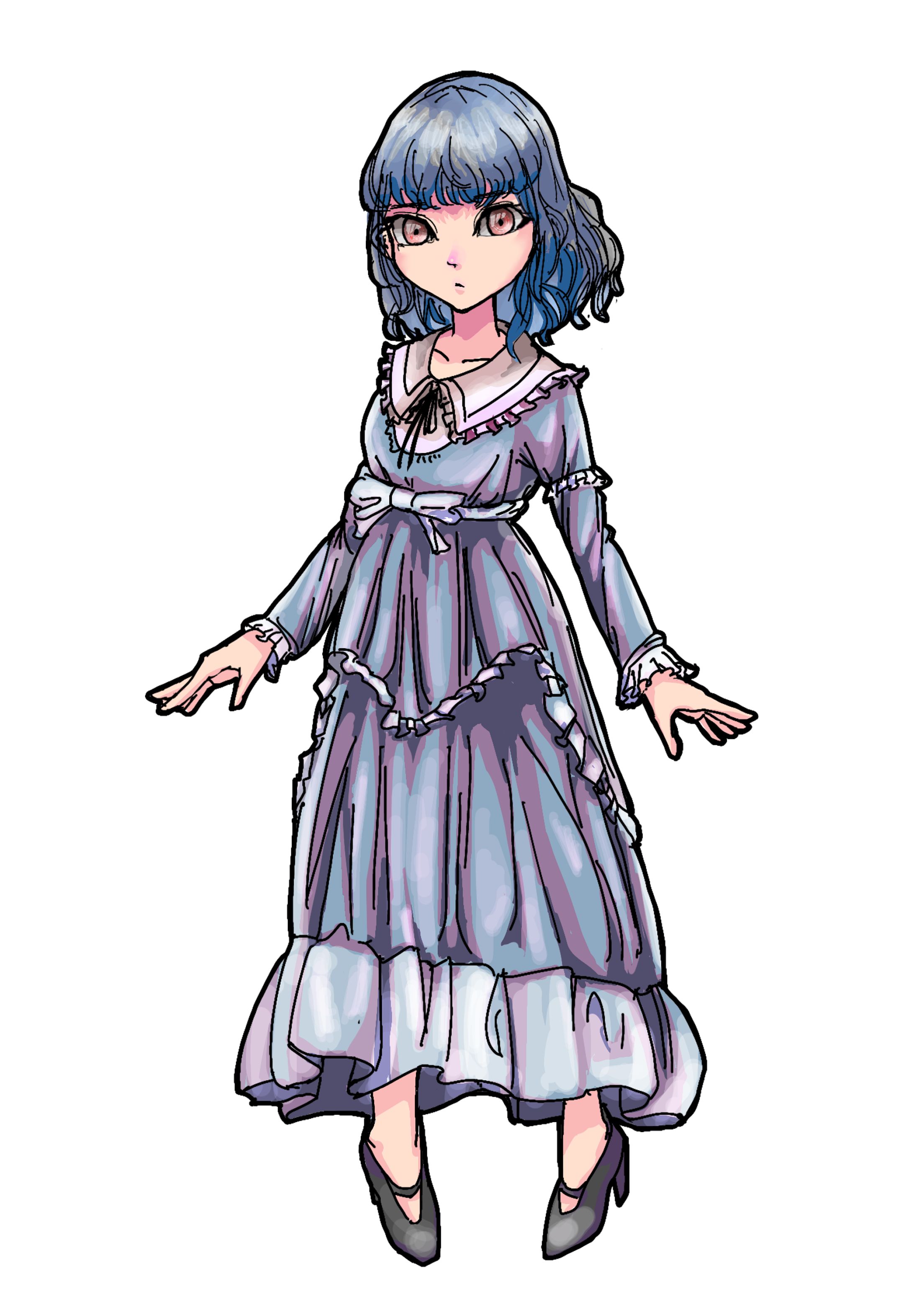 薄紫のドレスの女の子-1